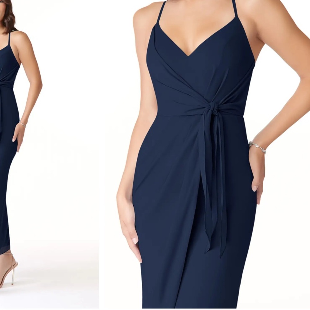 Azazie dark navy blue dress - Picture 4 of 8